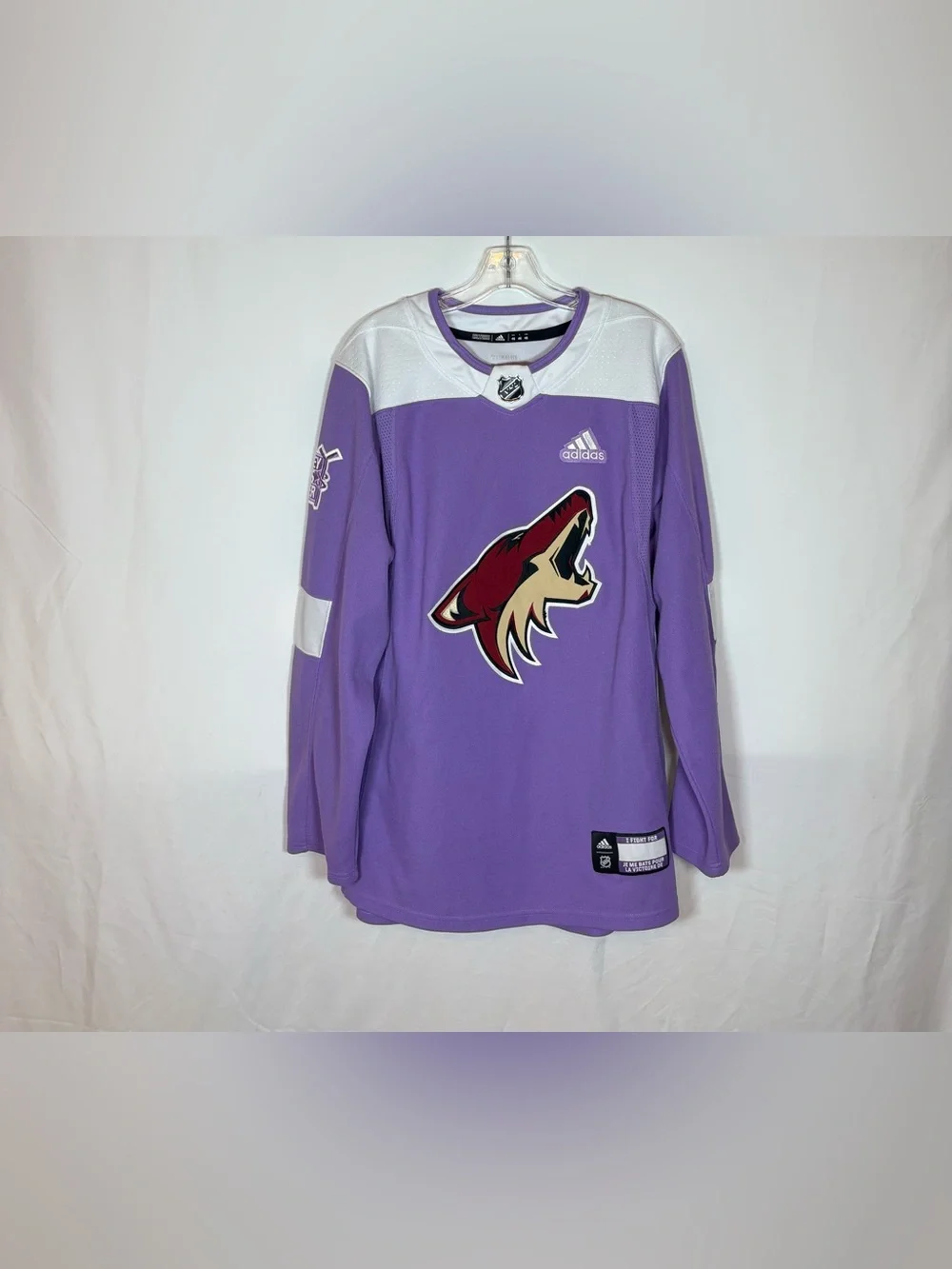 Adidas Phoenix Coyotes Hockey Fights Cancer Hockey Jersey Size 46